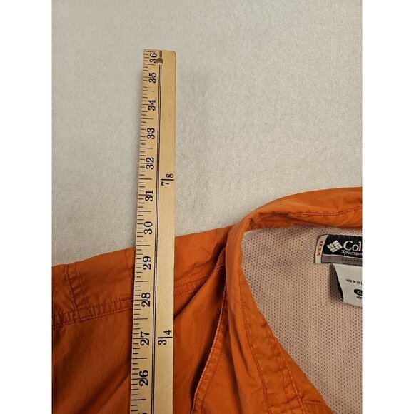 Columbia PFG Shirt Short Sleeve Vented Button Up Mens Sz XL Orange Fish Hike - Picture 3 of 6